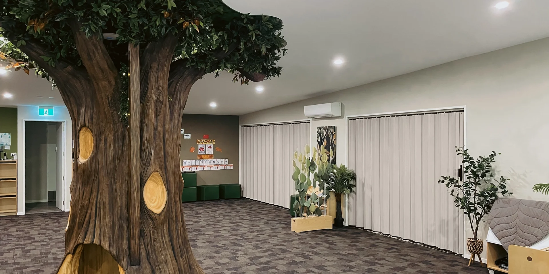 DuraFlex accordion partition in childcare centre creating flexible play and learning spaces