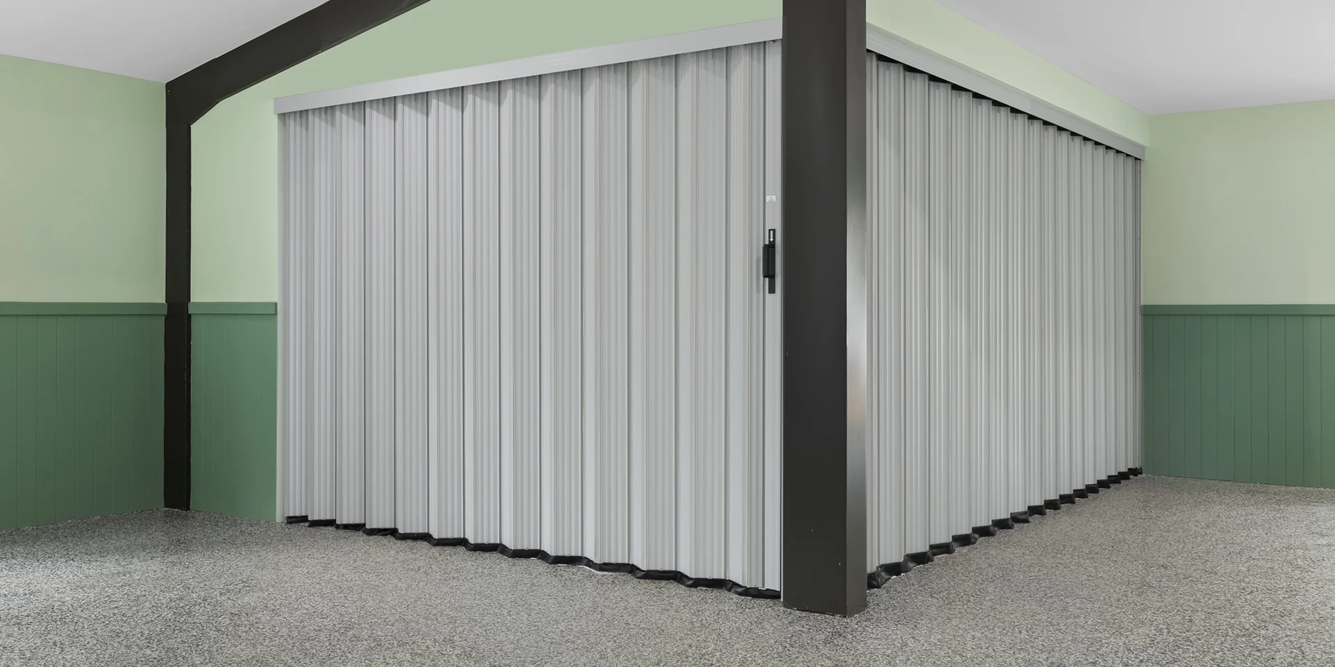 DuraFlex accordion partitions closed in large community hall