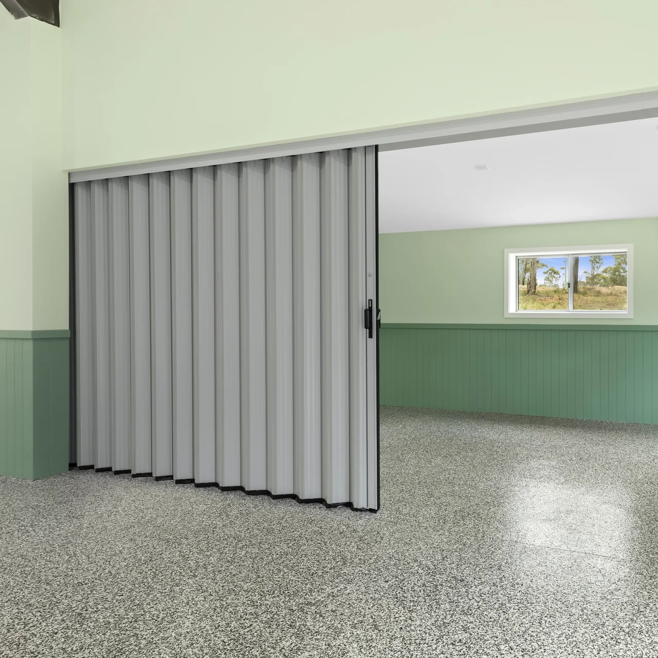 DuraFlex accordion door creating flexible open space in community centre